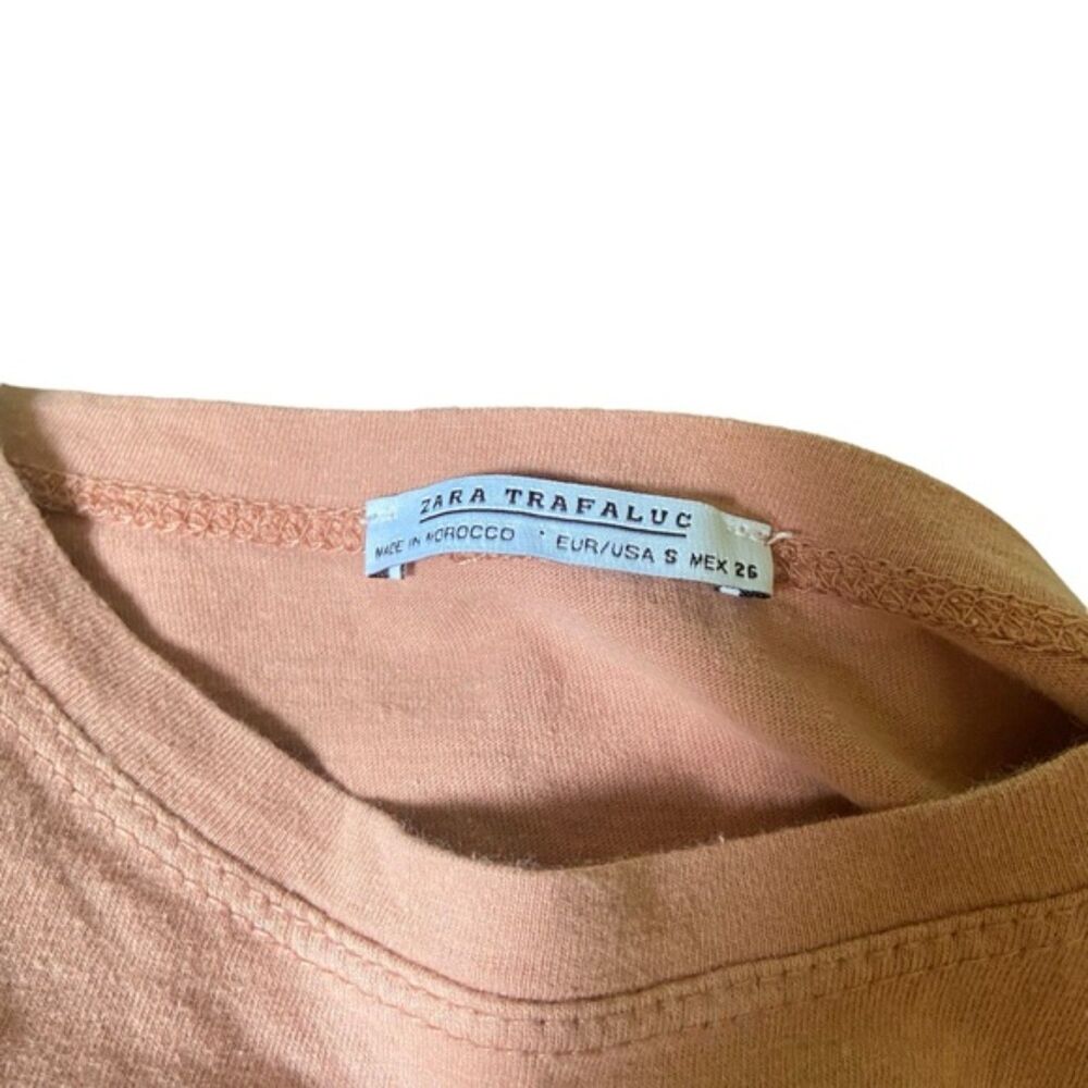 Zara Trafaluc Peplum Ruffle Hem Long Sleeve Pocket Tee Size Small - Picture 6 of 6